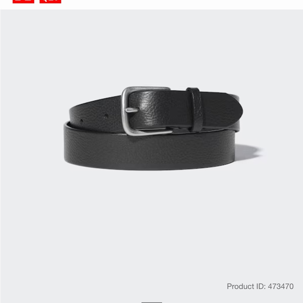 Uniqlo - Black Belt with Silver Buckle - M